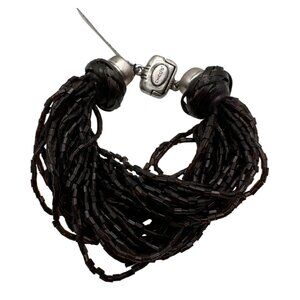 Chico's Bracelet NWT Jewelry Statement 8 Brown Beaded Magnetic Clasp Multistrand